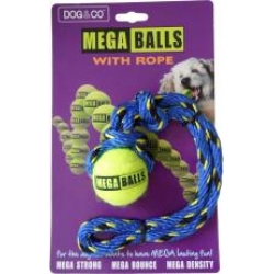 Dog & Co Mega Ball With Rope 1.8" Hem & Boo